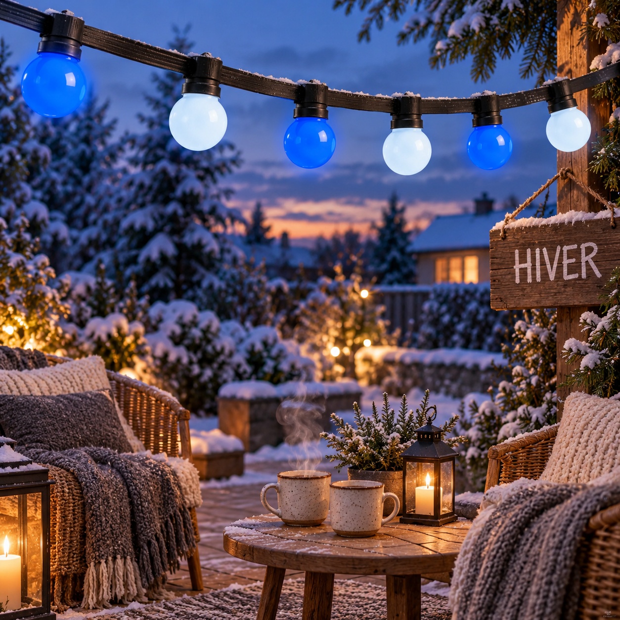 Location Guirlande guinguette "Soirée Hiver " 10 mètres guirlande_hiver_bleu_blanc_2