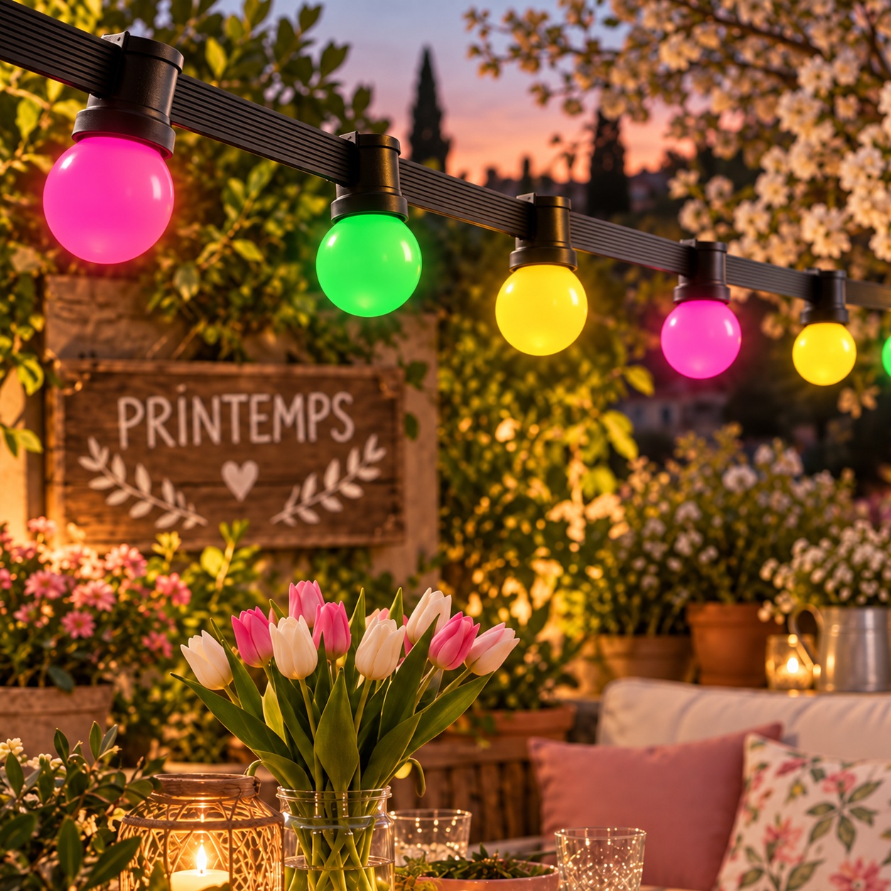 Location Guirlande guinguette "Soirée Printemps " 10 mètres guirlande_printemps_3